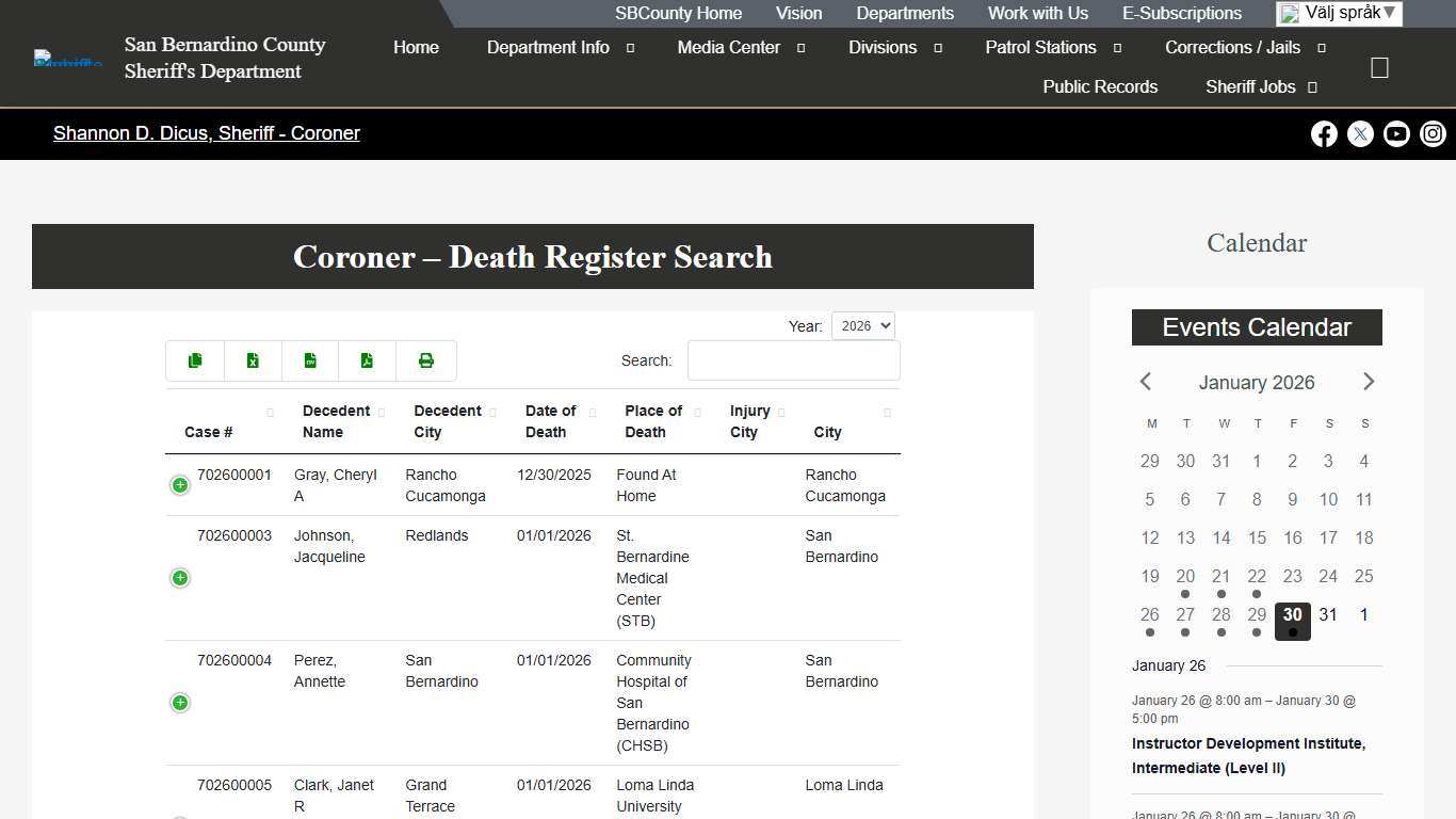 Death Register Search – San Bernardino County Sheriff's Department